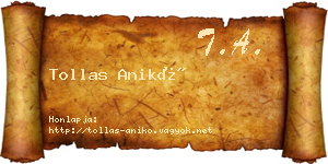 Tollas Anikó névjegykártya